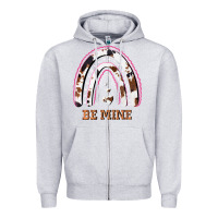 Heather Grey Valentines Day Rainbow, Valentines Day Rainbow Cowhide, Zipper Hoodie - Bettercallsaul
