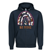Navy Valentines Day Rainbow, Valentines Day Rainbow Cowhide, Zipper Hoodie - Bettercallsaul