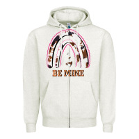 Oatmeal Heather Valentines Day Rainbow, Valentines Day Rainbow Cowhide, Zipper Hoodie - Bettercallsaul