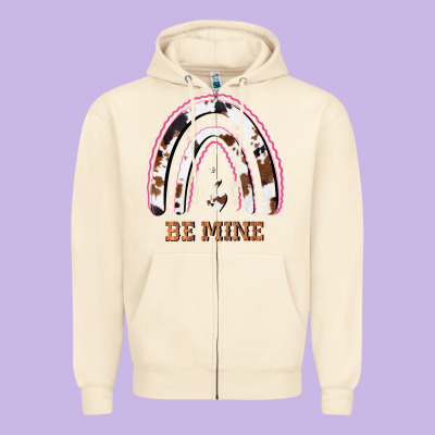 Valentines Day Rainbow, Valentines Day Rainbow Cowhide, Zipper Hoodie Designed By Bettercallsaul