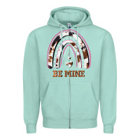 Seafoam Valentines Day Rainbow, Valentines Day Rainbow Cowhide, Zipper Hoodie - Bettercallsaul