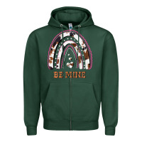 Sports Green Valentines Day Rainbow, Valentines Day Rainbow Cowhide, Zipper Hoodie - Bettercallsaul