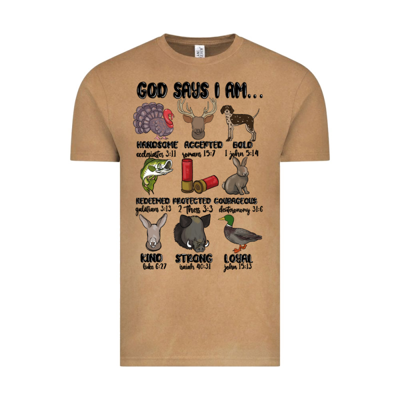 God Says I Am Hunting Vintage Tee by MaliasSmallBusiness | Teevron