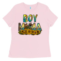 Bubblegum Pink boy mama Ladies Tee - CowhideDigitalArt