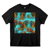 Black rooster and sunflowers seamless pattern Heavy Core Tee - HRA Design Shop
