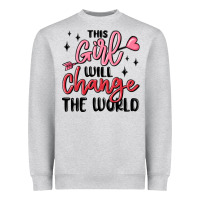 Heather Grey this girl will change the world Heavyweight Sweatshirt - MaliasSmallBusiness