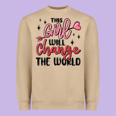This Girl Will Change The World Heavyweight Sweatshirt Designed By Maliassmallbusiness