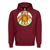 Burgundy Radiate Positivity Zipper Hoodie - Bettercallsaul