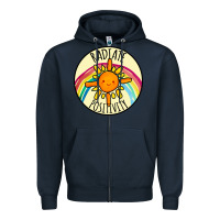 Navy Radiate Positivity Zipper Hoodie - Bettercallsaul