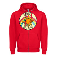 Red Radiate Positivity Zipper Hoodie - Bettercallsaul