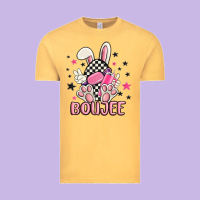 Boujee Checkered Easter Bunny Egg Trending Vintage Tee Designed By Maliassmallbusiness