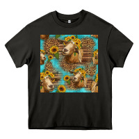 Asphalt goat sunflowers seamless pattern Heavy Core Tee - HRA Design Shop