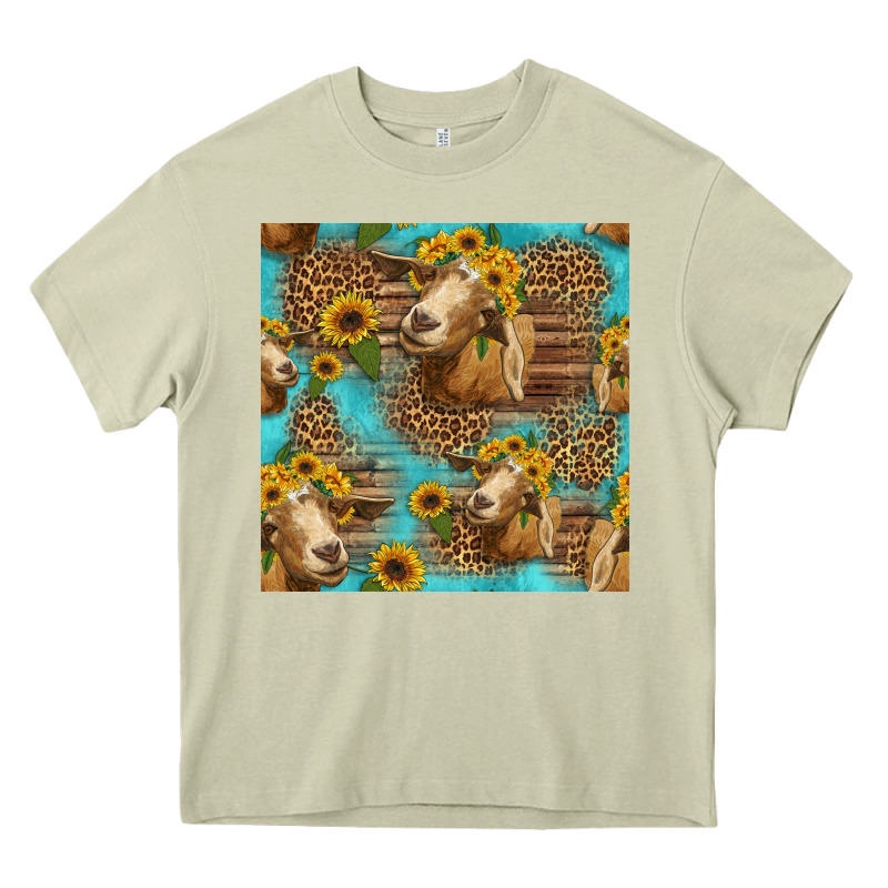 Goat Sunflowers Seamless Pattern Heavy Core Tee by HRA Design Shop | Teevron