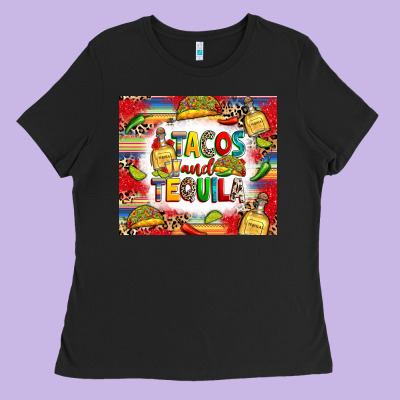 Tacos And Tequila Ladies Tee Designed By Ranaportraitstore