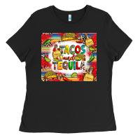 Black tacos and tequila Ladies Tee - RanaPortraitStore