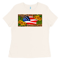 Usa Flag And Cactus License Plate Ladies Tee | Teevron