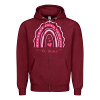 Burgundy Valentines Day Rainbow Zipper Hoodie - Bettercallsaul