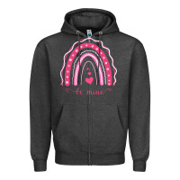 Charcoal Heather Valentines Day Rainbow Zipper Hoodie - Bettercallsaul