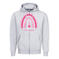 Heather Grey Valentines Day Rainbow Zipper Hoodie - Bettercallsaul