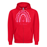 Red Valentines Day Rainbow Zipper Hoodie - Bettercallsaul