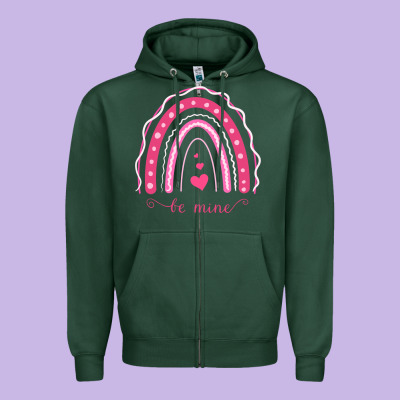 Valentines Day Rainbow Zipper Hoodie Designed By Bettercallsaul