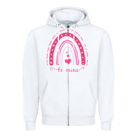 White Valentines Day Rainbow Zipper Hoodie - Bettercallsaul
