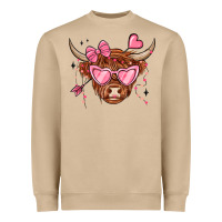 Mushroom valentines day long haired cow Heavyweight Sweatshirt - MaliasSmallBusiness