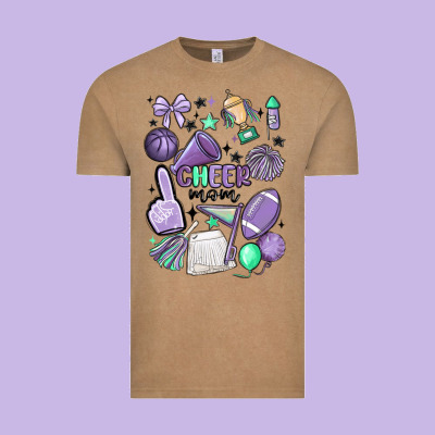 Cheer Mom Vintage Tee Designed By Maliassmallbusiness