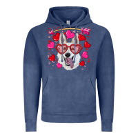 Vintage Denim valentine's day  white shepherd Vintage Hoodie - RanaPortraitStore