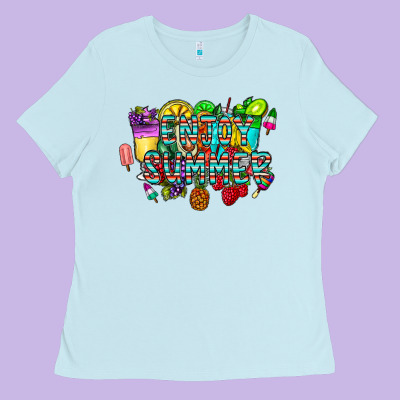 Enjoy Summer Ladies Tee Designed By Cowhidedigitalart