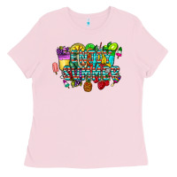 Bubblegum Pink enjoy summer Ladies Tee - CowhideDigitalArt
