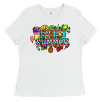 White enjoy summer Ladies Tee - CowhideDigitalArt