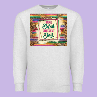 Same Bitch Different Day Premium Sweatshirt Designed By Tumblerdesignbyshophia
