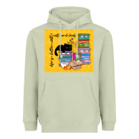 Matcha life is better with cats and books Heavyweight Hoodie - TumblerDesignByShophia