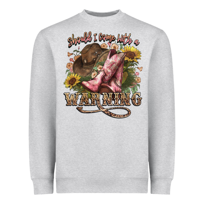 Shouldve Come With A Warning Boots  Cowboy Heavyweight Sweatshirt by NancyCooperArtShop | Teevron
