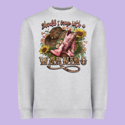 Shouldve Come With A Warning Boots  Cowboy Heavyweight Sweatshirt Designed By Nancycooperartshop