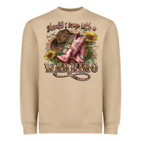 Mushroom shouldve come with a warning boots  cowboy Heavyweight Sweatshirt - NancyCooperArtShop