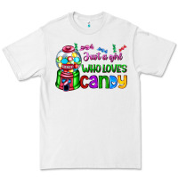 White just a girl who loves candy Premium Tee - AdoDesignShop