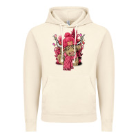 Vintage Artic Pink winter long haired Cow Vintage Hoodie - NancyCooperArtShop
