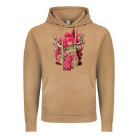 Vintage Camel Pink winter long haired Cow Vintage Hoodie - NancyCooperArtShop