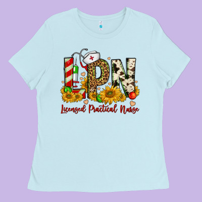 Christmas Lpn Licensed Practical Nurse Ladies Tee Designed By Fadigitalartstudio