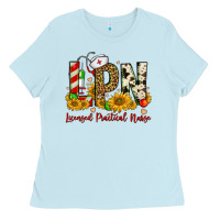 Baby Blue christmas lpn licensed practical nurse Ladies Tee - FaDigitalArtStudio