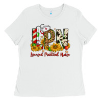 White christmas lpn licensed practical nurse Ladies Tee - FaDigitalArtStudio