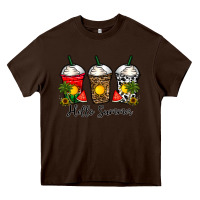 Chocolate Brown hello summer Heavy Core Tee - CowhideDigitalArt