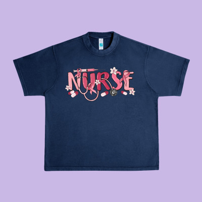 Nurse Breast Cancer Awareness Urban Heavy Tee Designed By Maliassmallbusiness