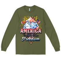 Army Green America ice cream Long Sleeve Tee - NancyCooperArtShop