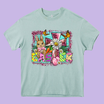 Easter Cross Background Heavy Core Tee Designed By Barkaloodesign