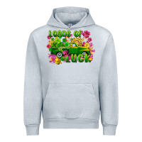 Heather Grey Loads of luck St. Patricks Day Urban Hoodie - FaDigitalArtStudio