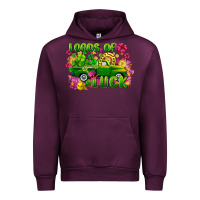 Mauve Wine Loads of luck St. Patricks Day Urban Hoodie - FaDigitalArtStudio