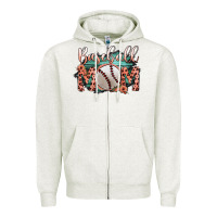 Oatmeal Heather Baseball Mom Zipper Hoodie - Bettercallsaul